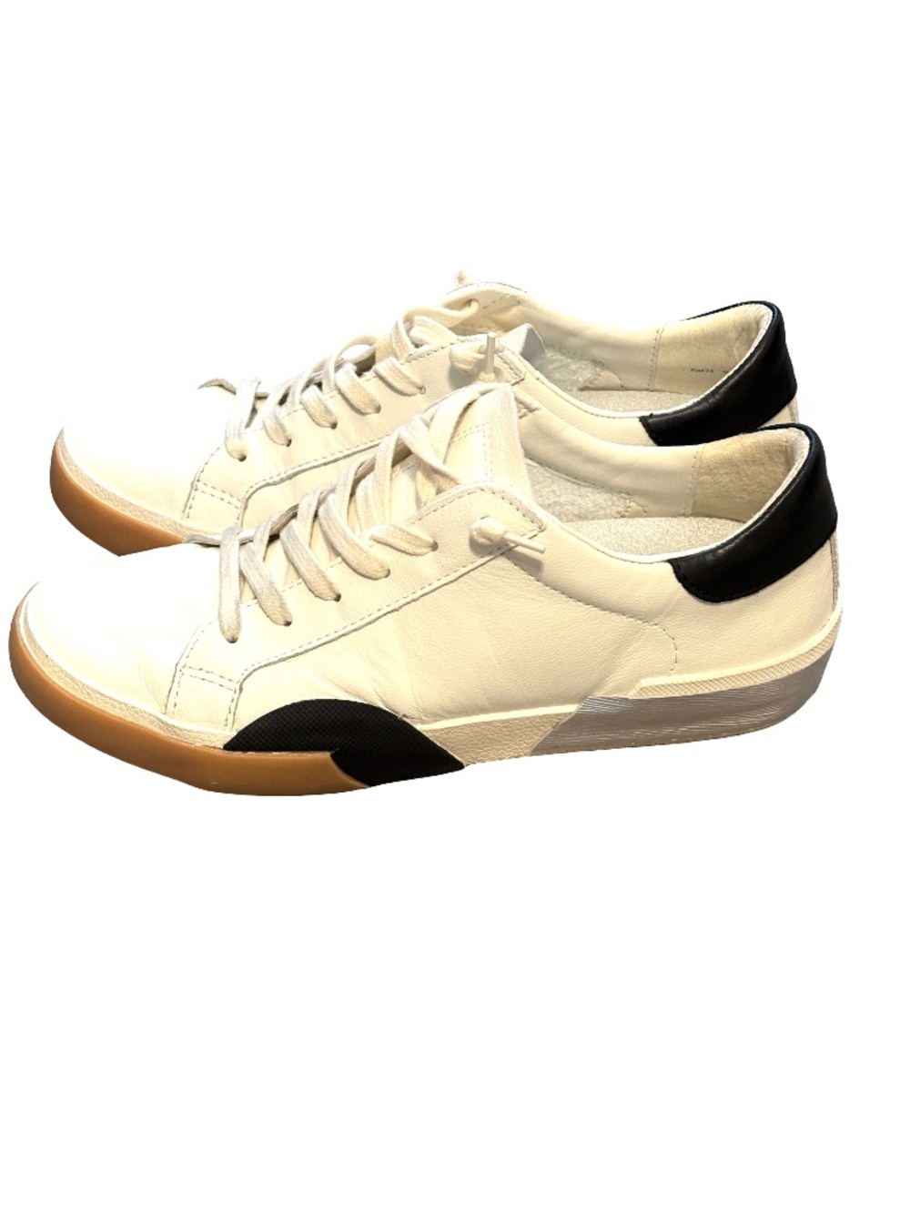 Dolce Vita Zina Leather Sneakers Off White Black Gum Sole Size 7.5
